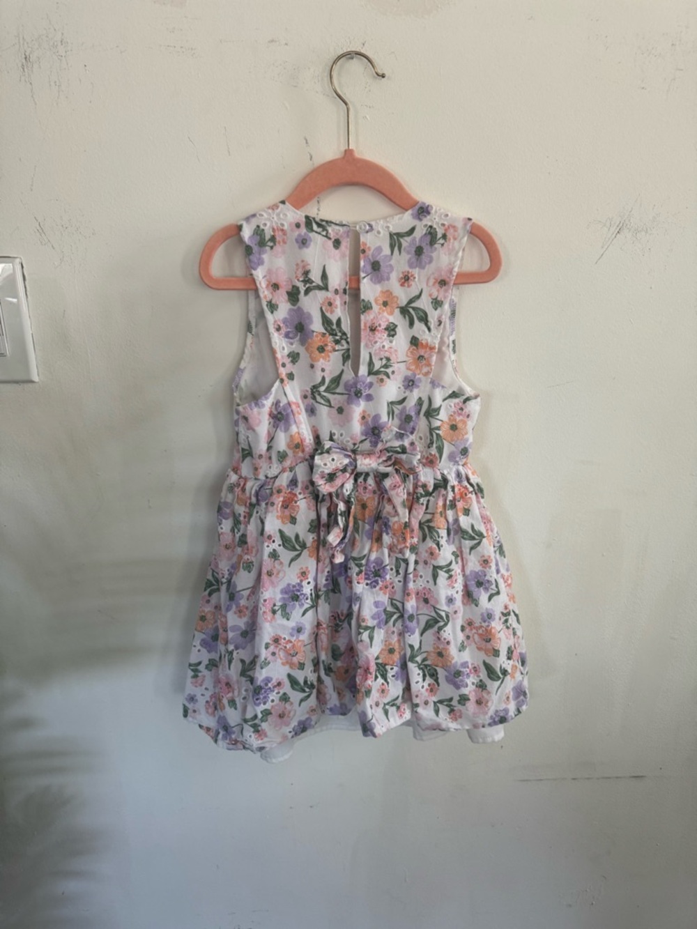 Little Lass Floral Sleeveless Dress - Pink, Purple & Green